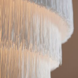 Gold with White Fringe Large Pendant - thumbnail 6