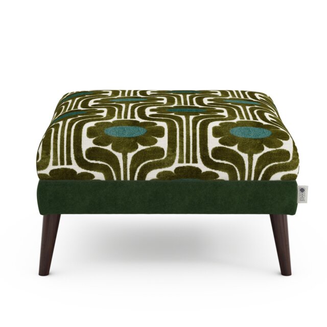 Orla Kiely Flynn Footstool House Plain and Pattern Fabric - image 1