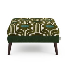 Orla Kiely Flynn Footstool House Plain and Pattern Fabric