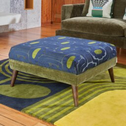 Orla Kiely Flynn Footstool House Plain and Pattern Fabric - thumbnail 3