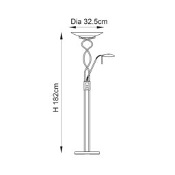 Monaco Floor Lamp - Satin Chrome - thumbnail 6