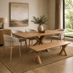Arden Dining Table, 4 Nina Chairs & Bench - thumbnail 2