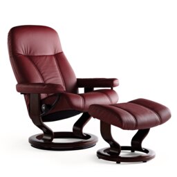 Stressless Consul Large Chair & Stool Classic Base Batick Leather - thumbnail 3