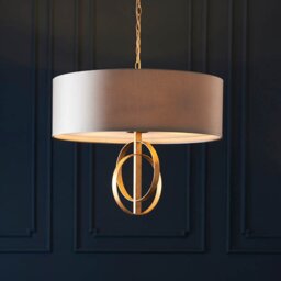Double Hoop Gold Leaf Pendant - thumbnail 4