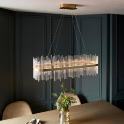 Glass Rod Gold Linear Pendant - thumbnail 2