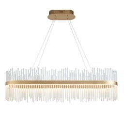 Glass Rod Gold Linear Pendant