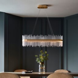 Glass Rod Gold Linear Pendant - thumbnail 3