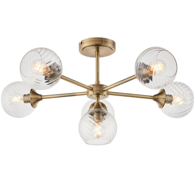 Allegra 6 Light Semi Flush - Antique Brass - image 1