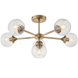 Allegra 6 Light Semi Flush - Antique Brass