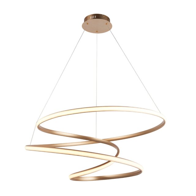 Large Satin Gold Spiral Pendant - image 1