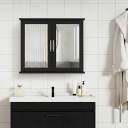 Wall-mounted Bathroom Mirror Cabinet for Bathroom Living Room-Black - thumbnail 3