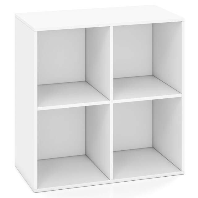 4-Cube Book Shelf Wooden Bookshelf Modern Bookcase Storage Organizer - image 1