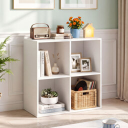 4-Cube Book Shelf Wooden Bookshelf Modern Bookcase Storage Organizer - thumbnail 3