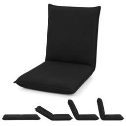 Adjustable Floor Chair with Adjustable Backrest and Sponge Filling-Black - thumbnail 1