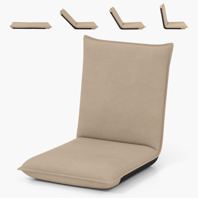 Adjustable Floor Chair with Adjustable Backrest and Sponge Filling-Beige - image 1