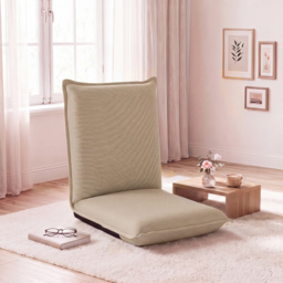 Adjustable Floor Chair with Adjustable Backrest and Sponge Filling-Beige - thumbnail 3