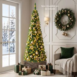 Artificial Pencil Christmas Tree with LED Lights in 3 Sizes-6.5FT - thumbnail 3