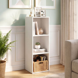 3-Cube Book Shelf Wooden Bookshelf Modern Bookcase Storage Organizer - thumbnail 3