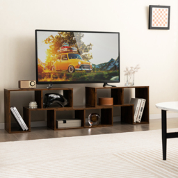 3 Pieces Convertible TV Stand for TVs up to 65 Inches-Rustic Brown - thumbnail 3