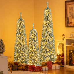 4/5/6FT Artificial Christmas Tree Set of 3 with Realistic Accumulated Snow - thumbnail 2