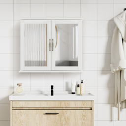 Wall-mounted Bathroom Mirror Cabinet for Bathroom Living Room-White - thumbnail 2