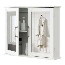 Wall-mounted Bathroom Mirror Cabinet for Bathroom Living Room-White - thumbnail 1