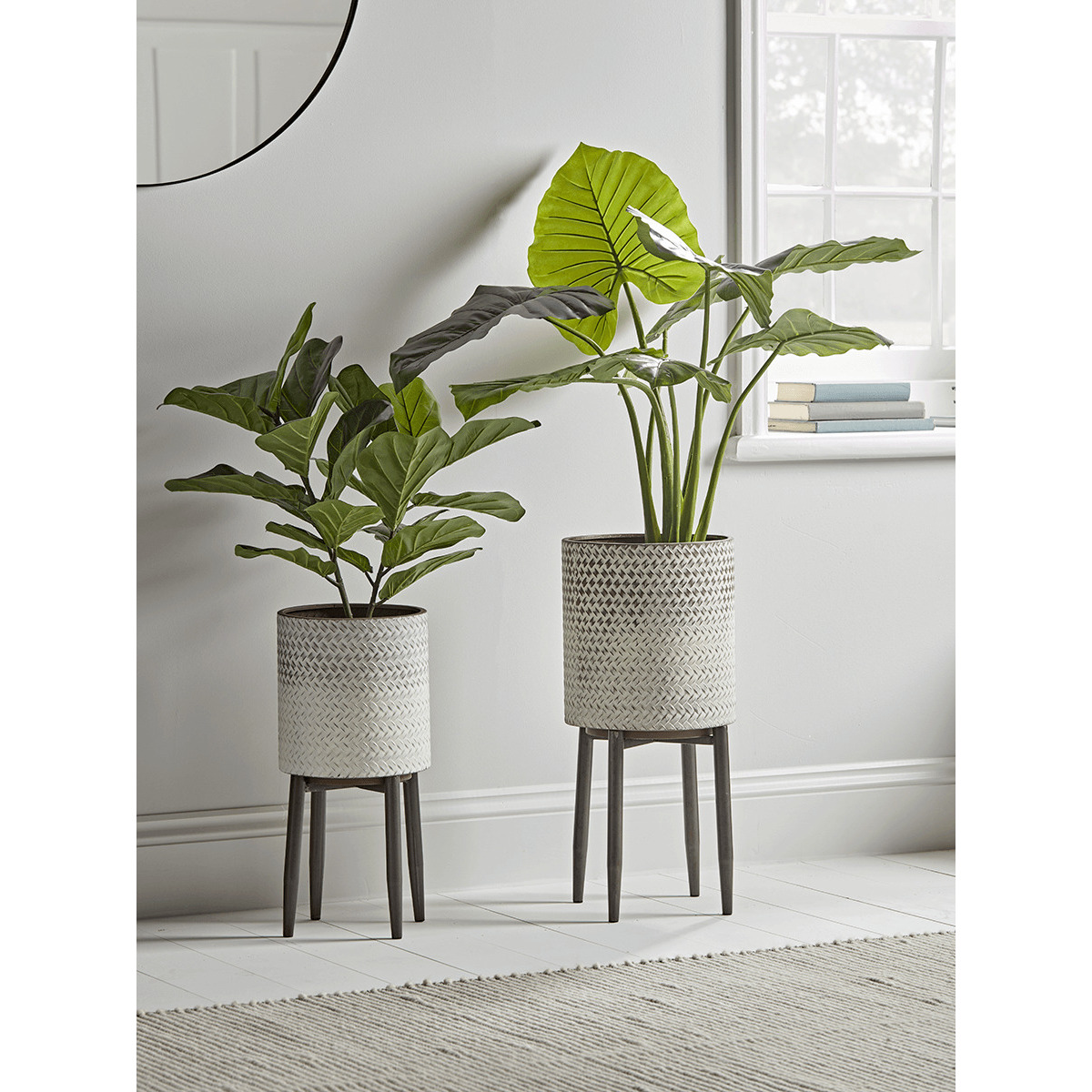 Ombre Whitewashed Standing Planter - Large - image 1