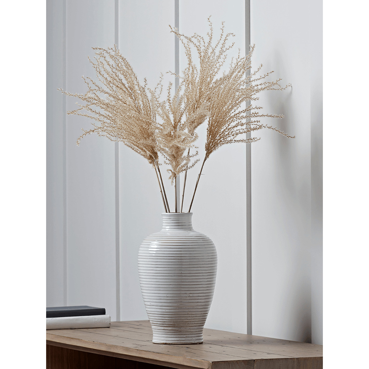 Ribbed Stoneware Vase