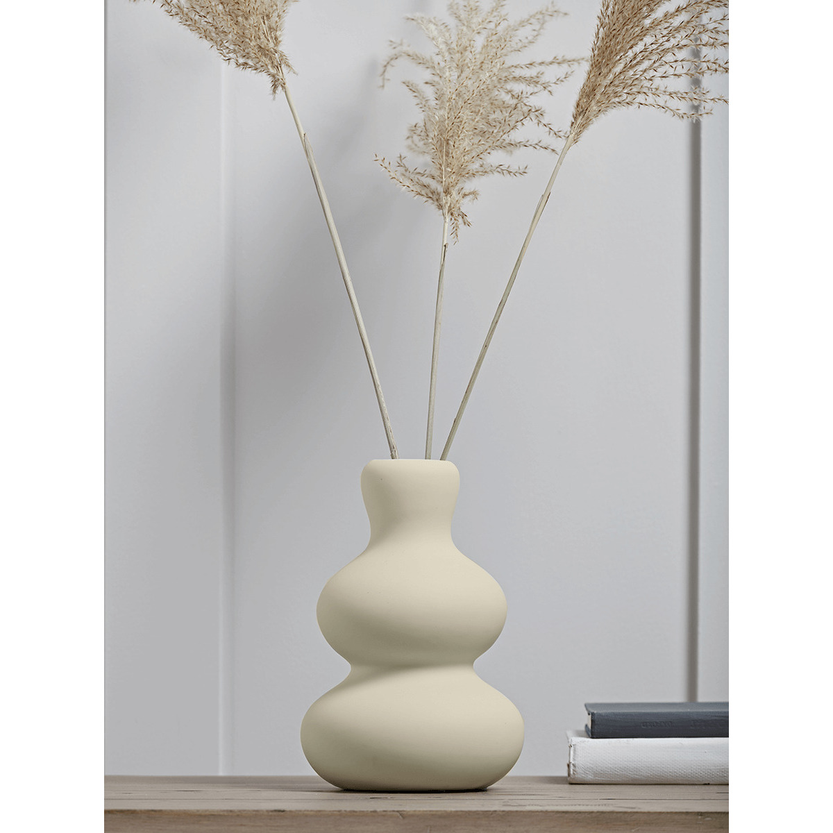 Earthenware Ripple Vase - White - image 1