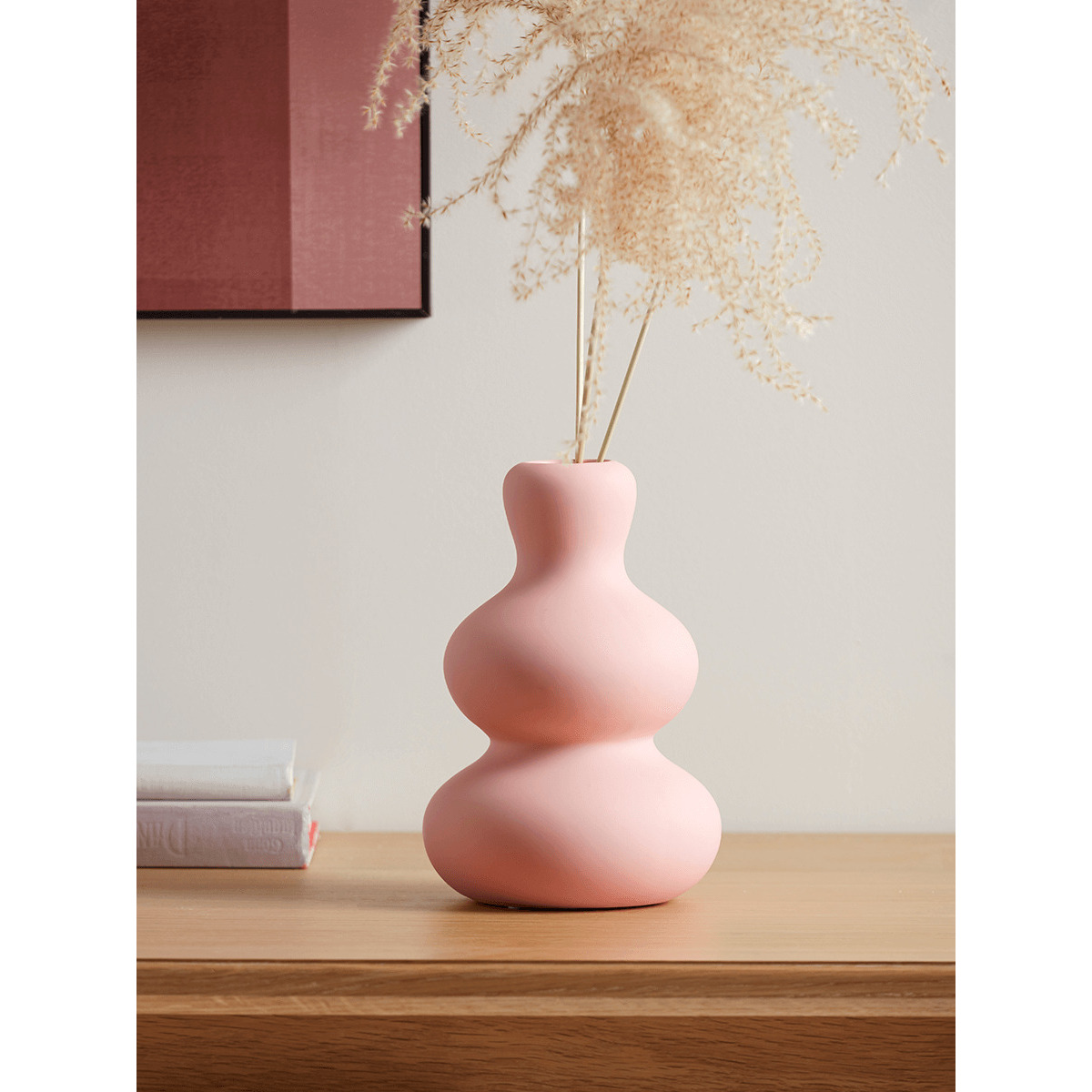 Earthenware Ripple Vase - Blush - image 1