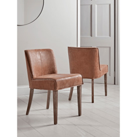 Two Leather & Wood Dining Chairs - thumbnail 1