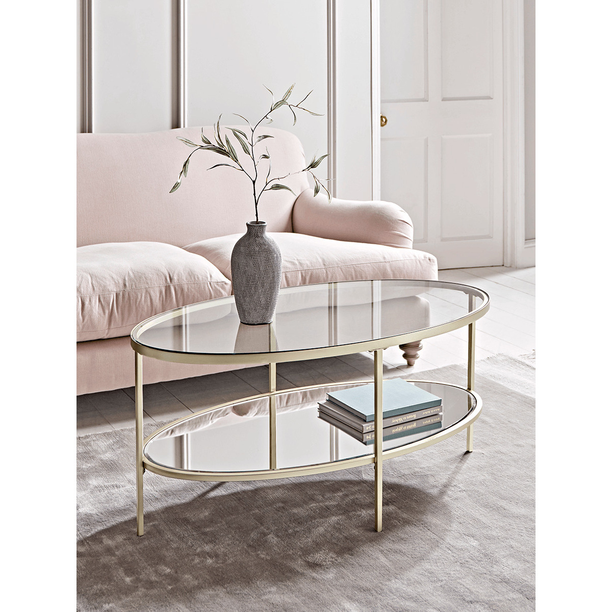 Glass Display Coffee Table - Soft Gold - image 1