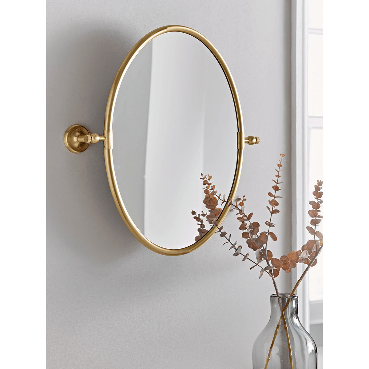 French Oval Mirror - Brass - image 1