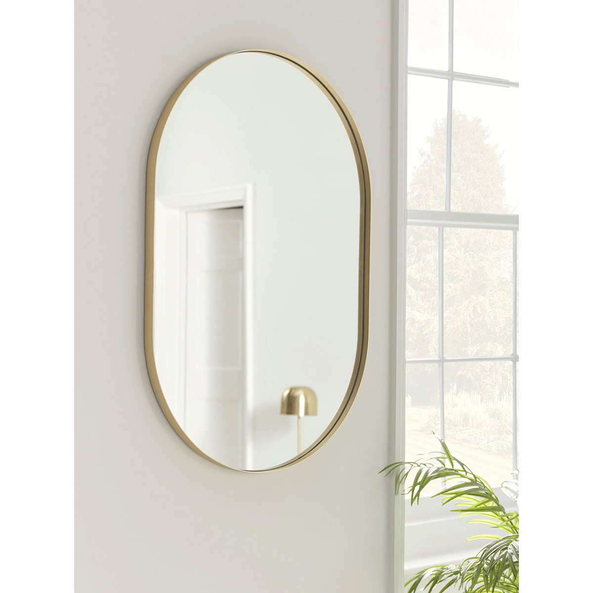 Slim Frame Oval Mirror - Soft Gold - image 1