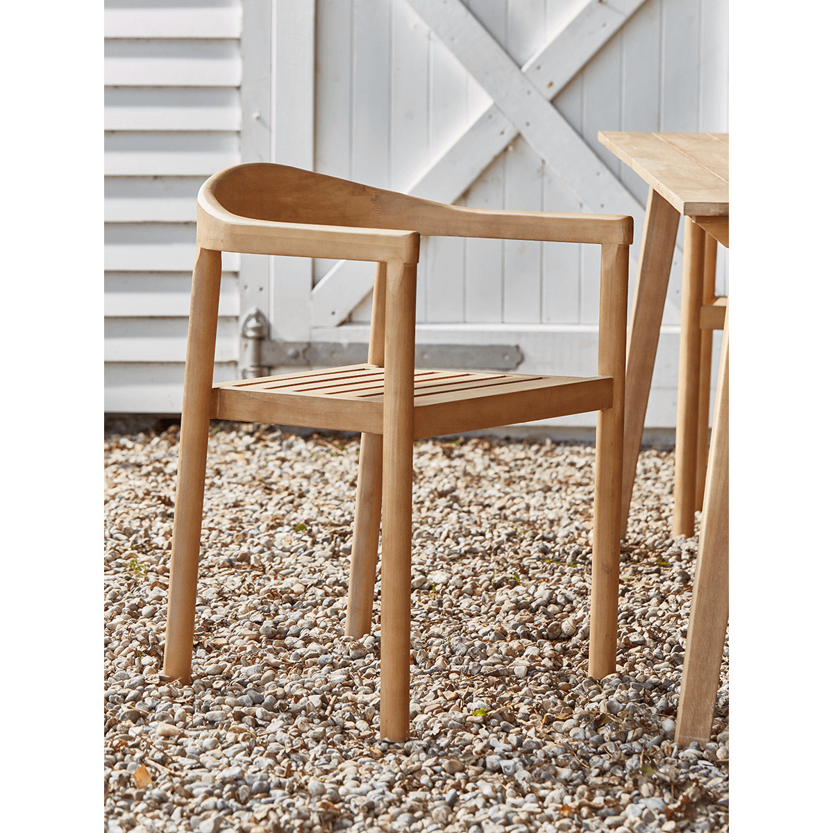 Two Acacia Dining Chairs - image 1