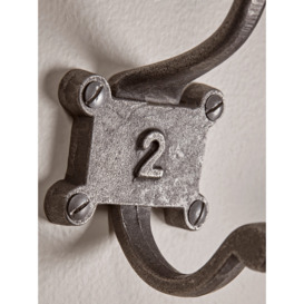 Six Numbered Coat Hooks - Antique Iron - thumbnail 2