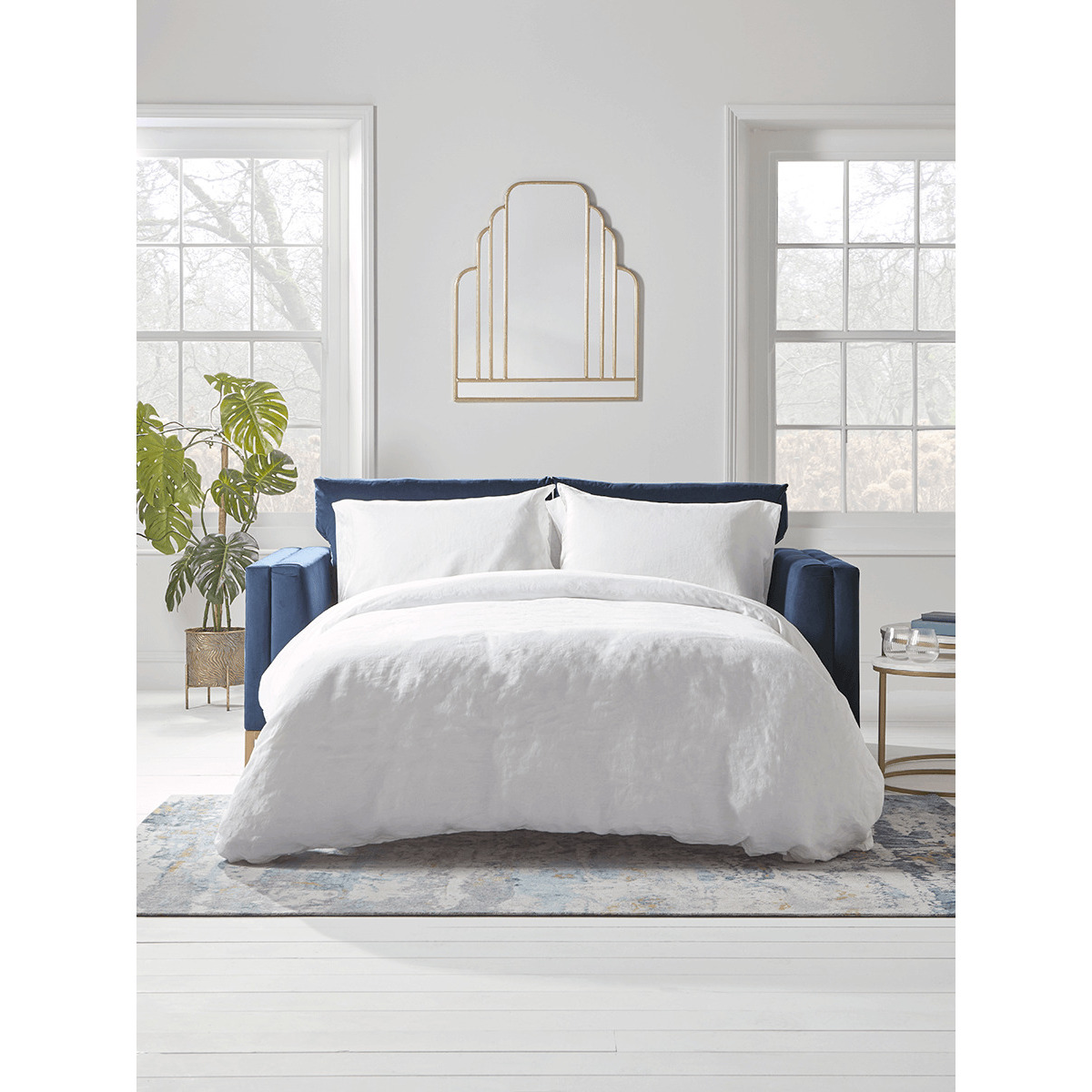 Deco Three Seater Sofa Bed - Blush Velvet