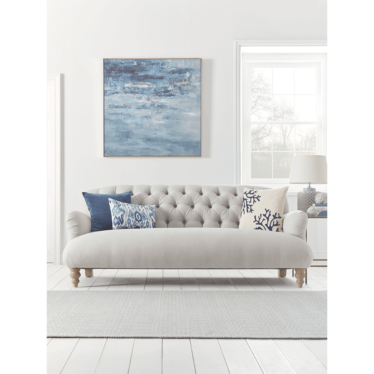 Margeaux Three Seater Sofa - Blush Velvet - image 1