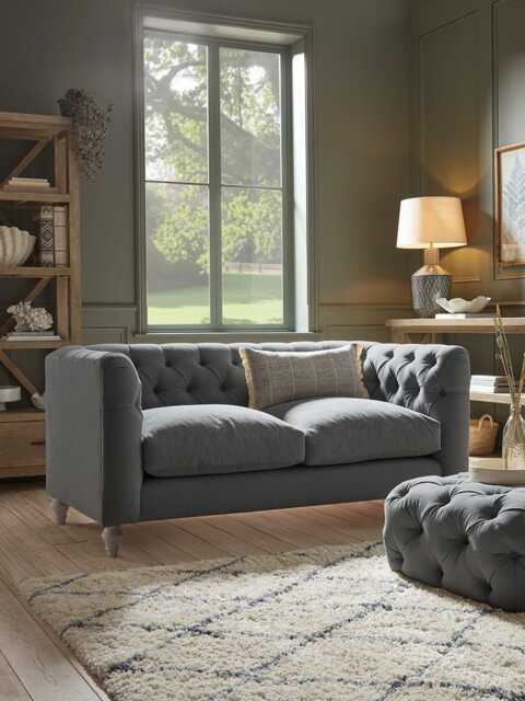 Sarnia Three Seater Sofa - Navy Opulent Cotton Velvet - image 1