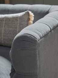 Sarnia Three Seater Sofa - Navy Opulent Cotton Velvet - thumbnail 3