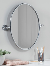 French Oval Mirror - Antique Silver - thumbnail 1