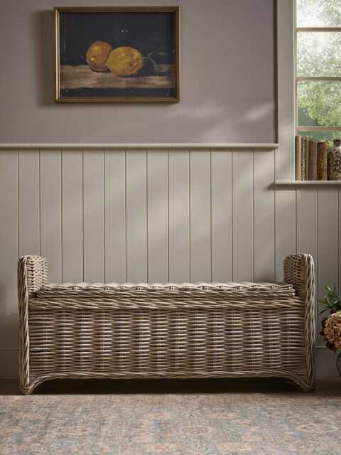 Round Rattan Storage Bench - Large - image 1