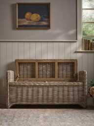 Round Rattan Storage Bench - Large - thumbnail 2