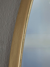 Antique Brass Slim Frame Round Mirror - Large - thumbnail 2