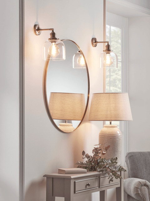 Brass & Glass Wall Light - image 1