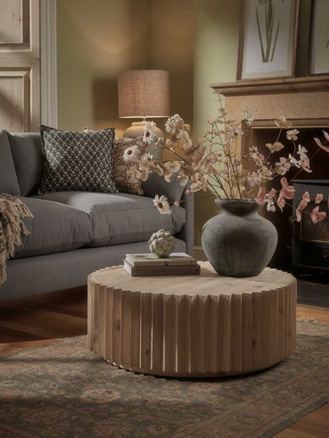 Wooden Ribbed Coffee Table - image 1