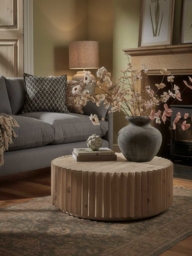 Wooden Ribbed Coffee Table - thumbnail 1