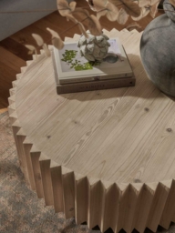 Wooden Ribbed Coffee Table - thumbnail 4