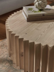 Wooden Ribbed Coffee Table - thumbnail 2