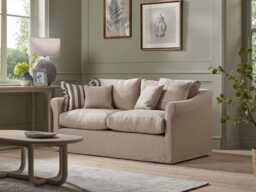 Silves Two Seater Sofa - Warm Sand Wide Cotton Stripe - thumbnail 3